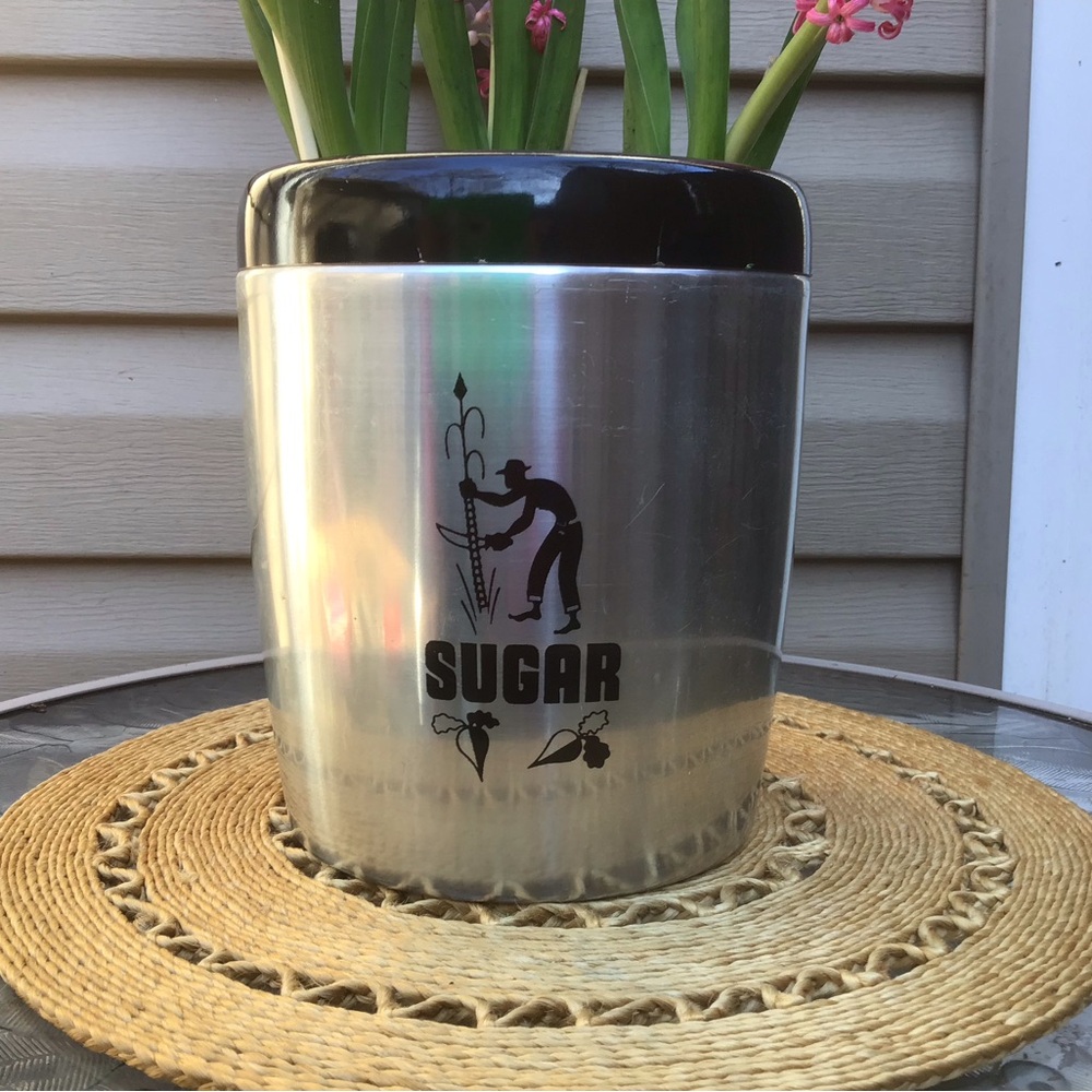 Vintage Westbend Silver and Black Sugar Canister